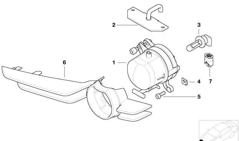 Antiniebla derecho OEM 63178371908 para BMW E36, E46, Z3. Original BMW