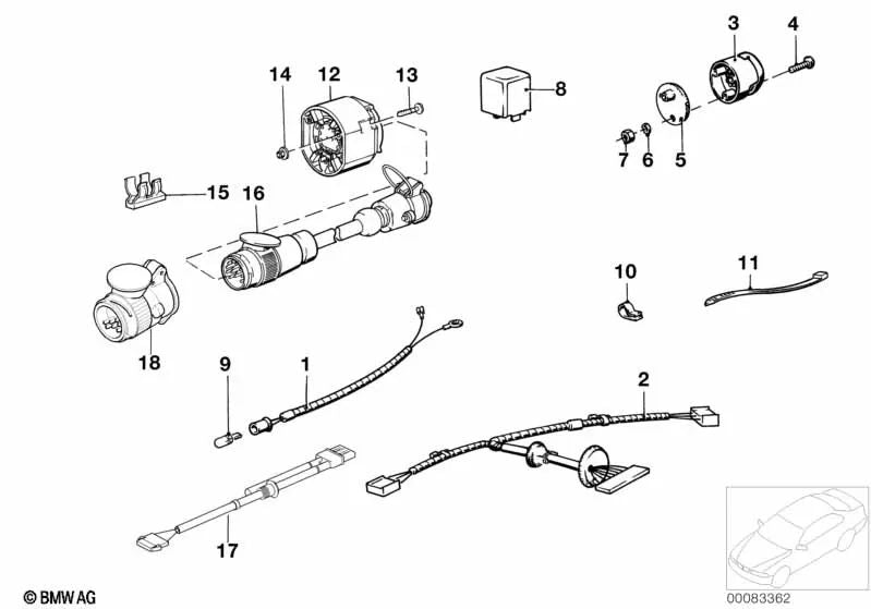 Kabelsatz Dauerplus para BMW Serie 3 E30 (OEM 61121394068). Original BMW