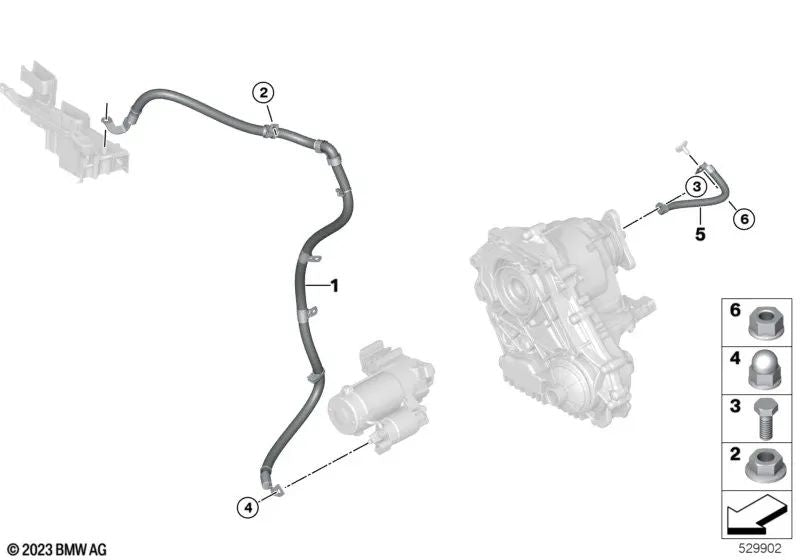 Starter cable for BMW 5 Series G60 (OEM 12429886194). Genuine BMW