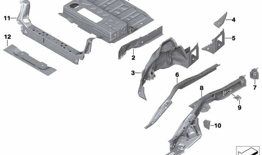 Suelo del maletero izquierdo para BMW F52, F46, F48, F49 (OEM 41007438651). Original BMW