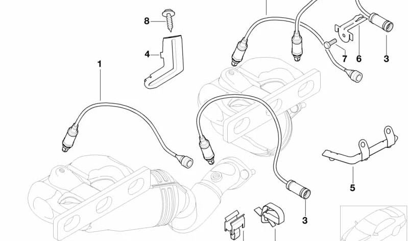 Halterung für Lambdasondenkabel für BMW 3er E46, Z4 E85 (OEM 11781437782). Original BMW