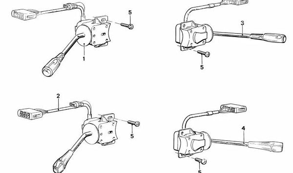 Interruptor de luces intermitentes, cruce y largas OEM 61311364821 para BMW E21. Original BMW.