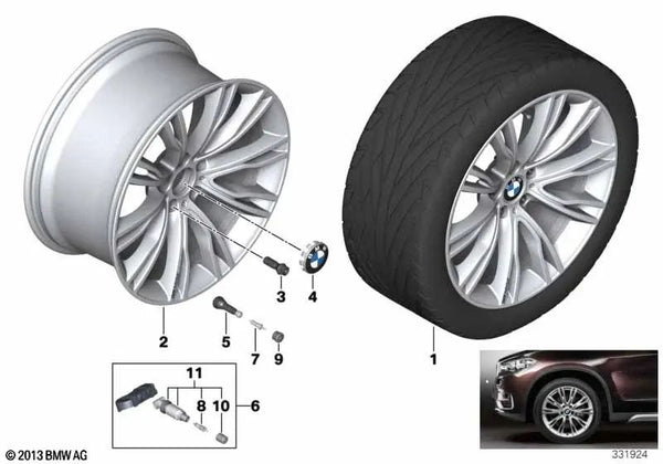 Rueda de Disco de Aluminio Pulido para BMW F15, F16 (OEM 36108092110). Original BMW