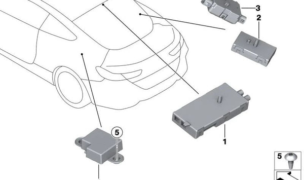 Amplificador de Antena para BMW F91, G14 (OEM 65206835174). Original BMW