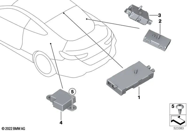 Amplificador de antena para BMW F92, G15 (OEM 65205A67744). Original BMW.