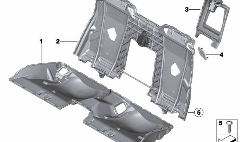 Cubierta de salida del cinturón izquierda para BMW Serie 6 F12, F13 (OEM 52207266305). Original BMW