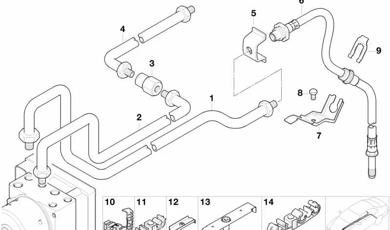 Rohr für BMW Serie 3 E46, Z4 E85 (OEM 34326754940). Original BMW.