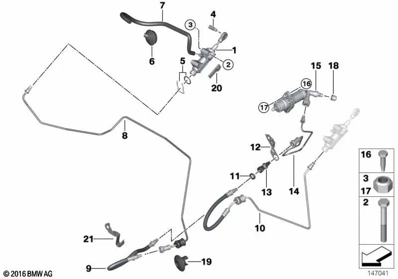 Tubería para BMW E90, E92, E93 (OEM 21522283883). Original BMW