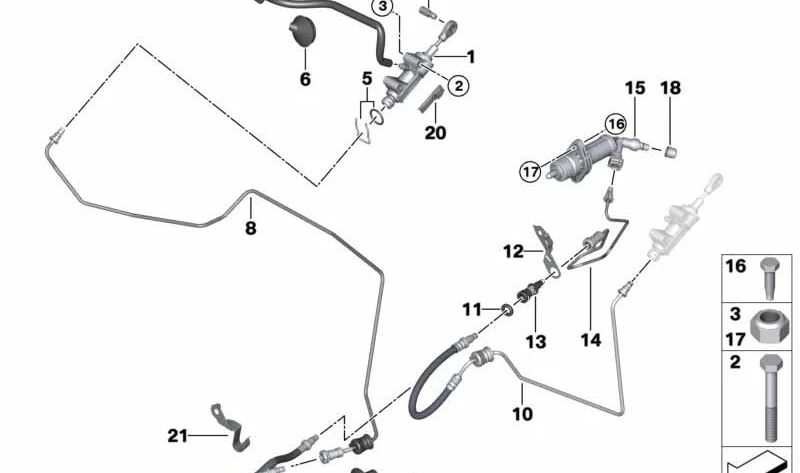 Manguera de alta presión OEM 21526788924 para BMW Serie 3 (E90, E91, E92) y BMW X1 (E84). Original BMW