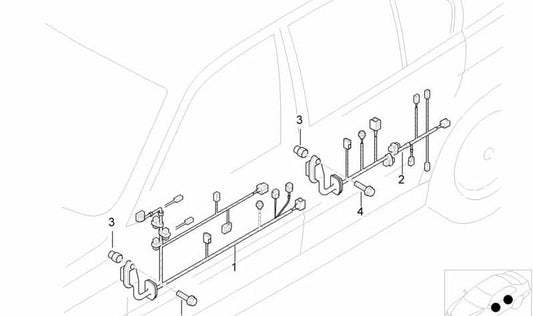 Cableado lado conductor OEM 61126966543 para BMW E60, E61. Original BMW.