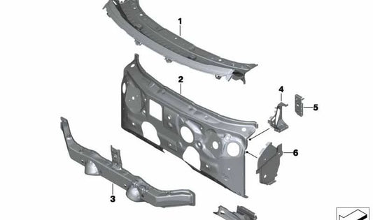 Parte Superior de la Pared Frontal para BMW F48, F49, F39 (OEM 41007401984). Original BMW.