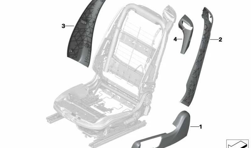 Recubrimiento guía del cinturón derecho para BMW Serie 4 F33, F83, Serie 6 F06, F12, F13 (OEM 52107228306). Original BMW