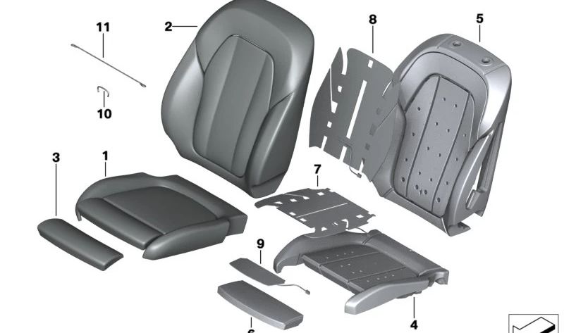 Funda reposapiernas OEM 52105A24ED8 para BMW G20, G21, G28, G22, G23, G26, G08. Original BMW