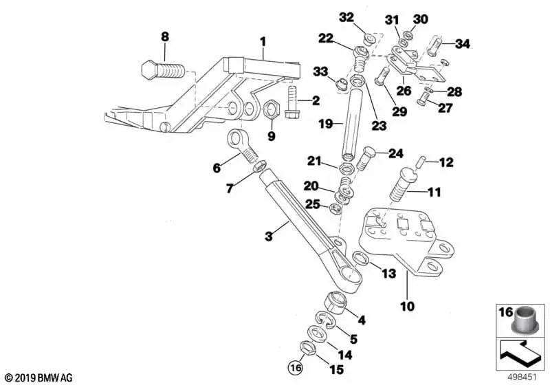 Tuerca hexagonal autoblocante para BMW (OEM 07112200397). Original BMW.