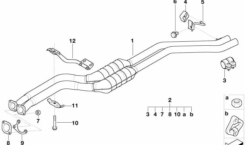 Silêncio -Magar as peças definidas para vários modelos BMW (OEM 18210151439). BMW original