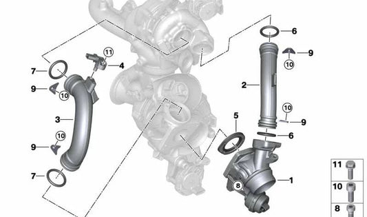 O-BROWN (OING) OEM 07119907868 pour BMW - Modèles compatibles: F20, F21, F22, F23, F30, F31, F34, F32, F33, F36, F10, F11, G30, G31, G11, G12, E84, G01 , G02, F15, G05. BMW d'origine.