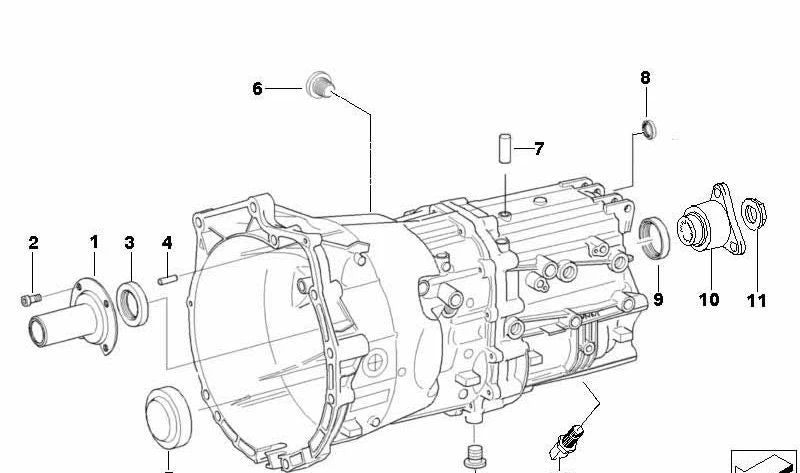 Brida de transmisión OEM 23217566207 para BMW E81, E87, E46, E90, E91, E92, E93, E60, E61, E63, E64, E84, E85, E86. Original BMW.