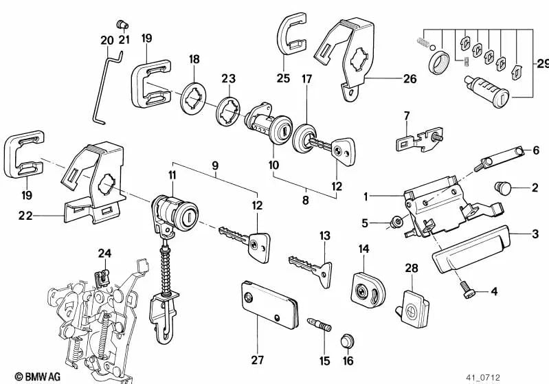 Klammer para BMW E30, E28 (OEM 51211913969). Original BMW