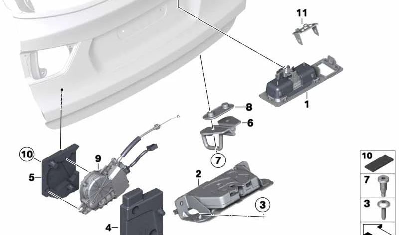 Unidad de bloqueo servo para portón trasero para BMW F25 (OEM 51247249578). Original BMW