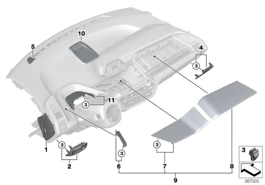 Carcasa de Unidad de Control de Luz para BMW i I01, I01N (OEM 51459282942). Original BMW