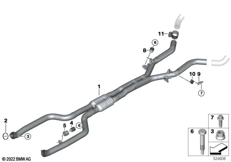 Schwingungstilger für BMW F06N, F12N, F13N, G07N, G09 (OEM 18308639585). Original BMW