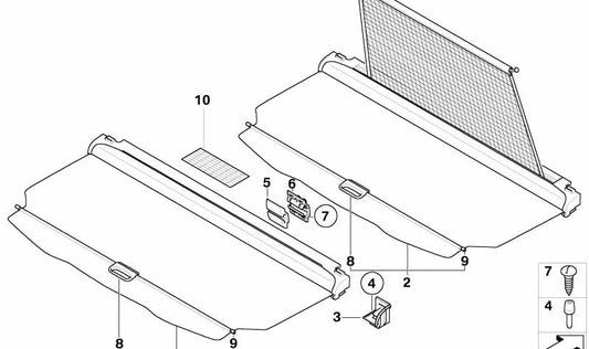 Tubo Extensible para Persianilla para BMW E83 (OEM 51473419533). Original BMW