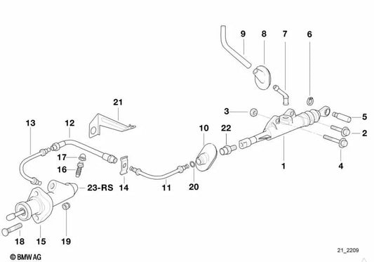 Tubería atornillada para BMW E36 (OEM 21521162151). Original BMW