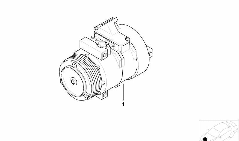 Compresor de aire acondicionado OEM 64526910460 para BMW E39, E38, E52. Original BMW.