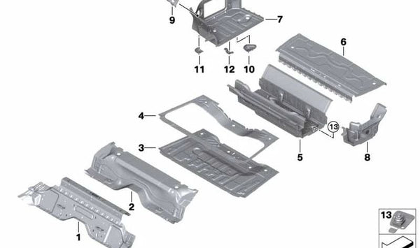 Fondo del maletero lateral derecho para BMW Serie 3 G20, G20N, G21, G21N (OEM 41007487184). Original BMW