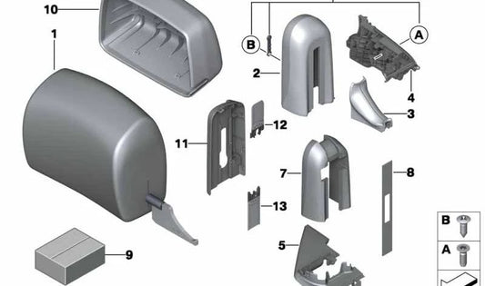 Right sun visor OEM 52109151422 for BMW 3 Series Cabrio (E93). Original BMW