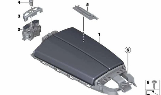 Apoyabrazos de Cuero para BMW F12, F12N (OEM 51169238308). Original BMW