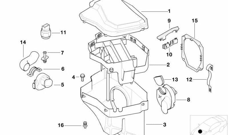 Parte inferior sin ventilador para BMW E39 (OEM 12901706388). Original BMW.