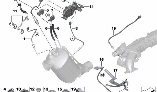 Sensorunterstützung für BMW F20, F21, F22, F30, F31, F34, F32, F33, F10, F11, E84, F15 (OEM 13627823854). Original BMW