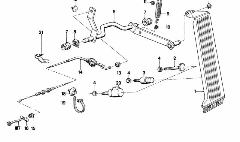 Manguito de goma OEM 35411152744 para BMW E30, E28, E24, E23. Original BMW.