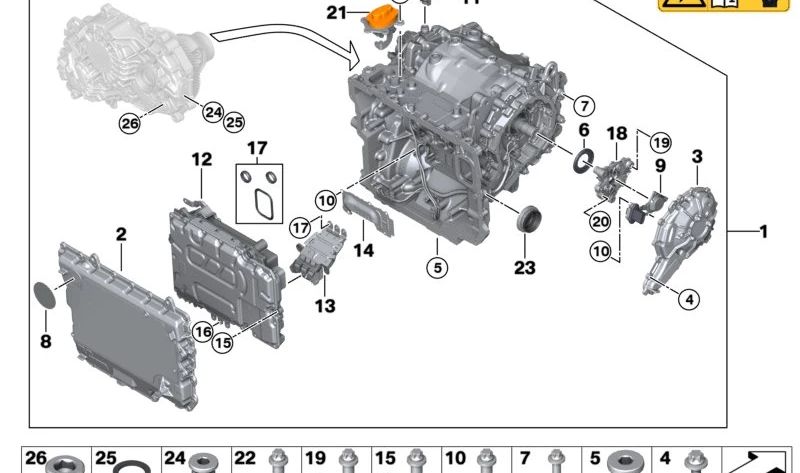 Conexión de Alto Voltaje para BMW G26E, G60, G61, G70, I20 (OEM 12909470554). Original BMW