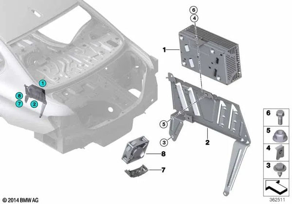 Soporte para Amplificador para BMW F15, F85 (OEM 65159271752). Original BMW.