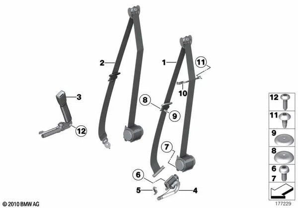 Obergurt delantero izquierdo para BMW Serie 7 F01, F02, F04 (OEM 72119164501). Original BMW