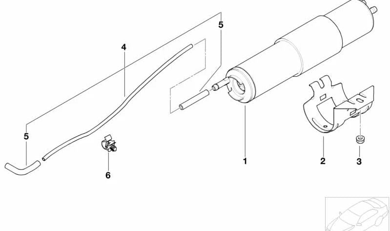 Soporte Filtro de Combustible para BMW Serie 3 E46 (OEM 13321435583). Original BMW