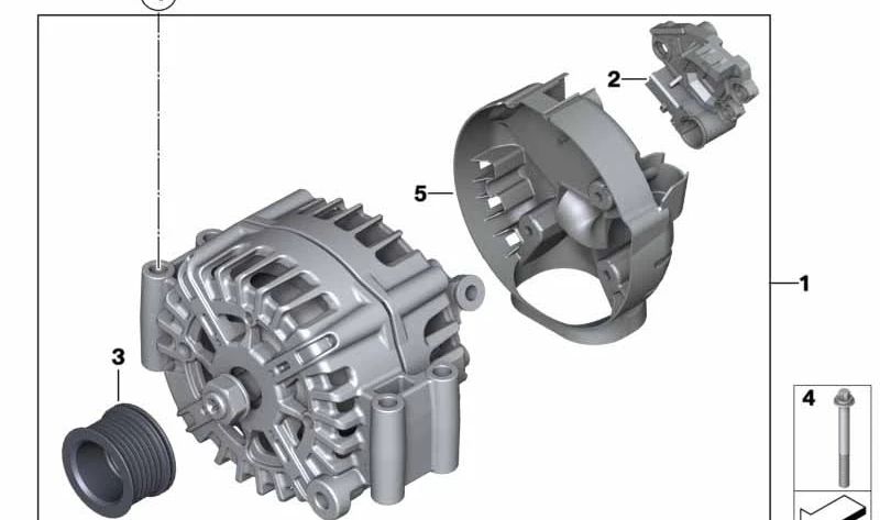 Alternador original BMW OEM 12318611280 para BMW G30, G11, G12, G14, G15, G16, G05, F16, G06, G07.