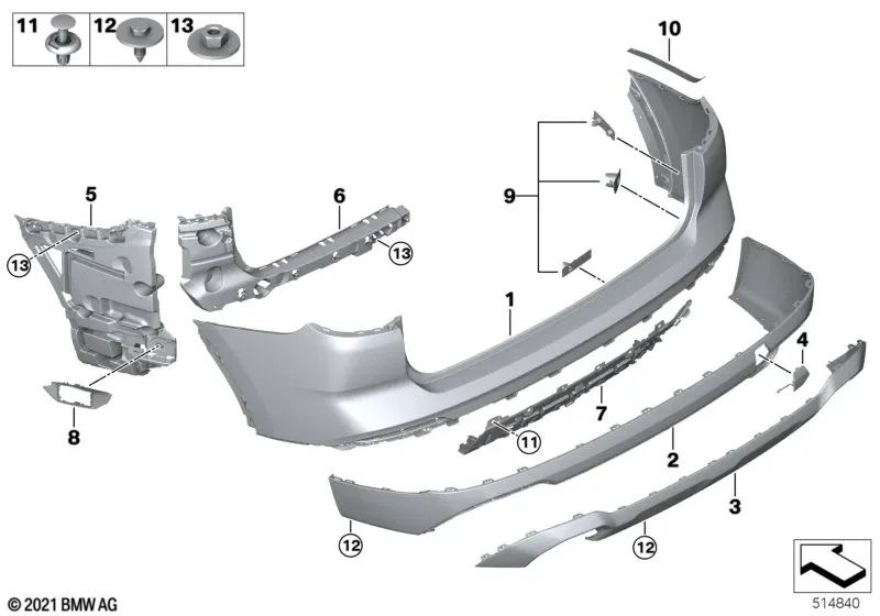 Cubierta para gancho de remolque para BMW X3 G01N (OEM 51129451023). Original BMW