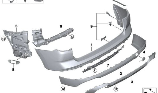 Embudo Absorbente Izquierda para BMW X3 G01N (OEM 51129881813). Original BMW.