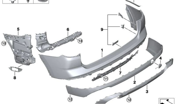 Adaptador soporte trasero para BMW X3 G01N (OEM 51129451019). Original BMW.