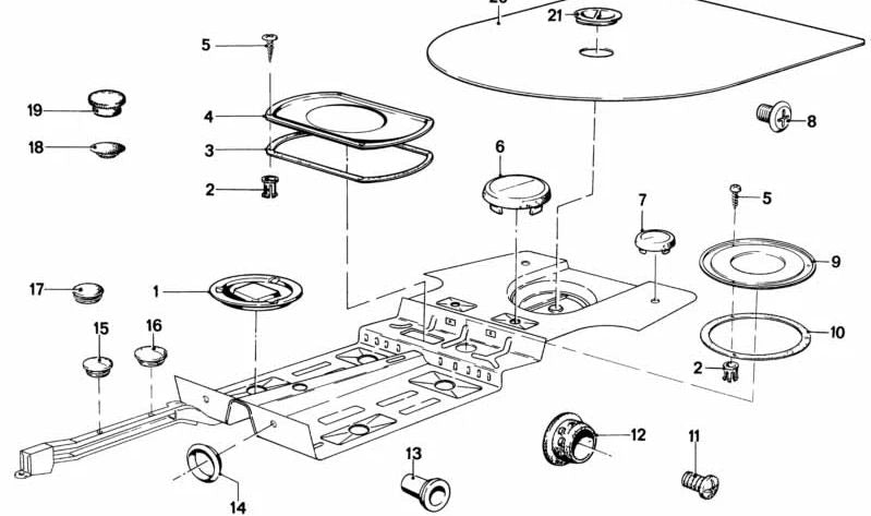 Tapón protector para BMW E21, E12, E24, E23 (OEM 17114670114). Original BMW.