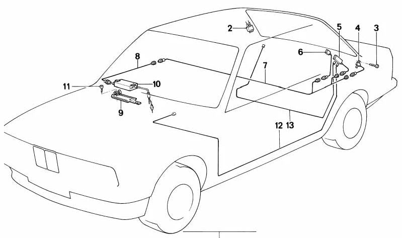 Cable de antena para BMW E36, E28, E34, E24, E23, E32, E31 (OEM 65248350099). Original BMW