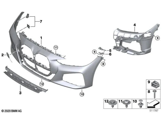 Carcasa de parachoques delantero imprimado para BMW G22, G23 (OEM 51119854249). Original BMW