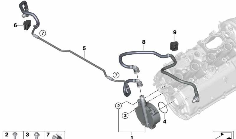 OEM Vakuumrohr 11668602031 für BMW F90, G30, G31, G11, G12. Original BMW.