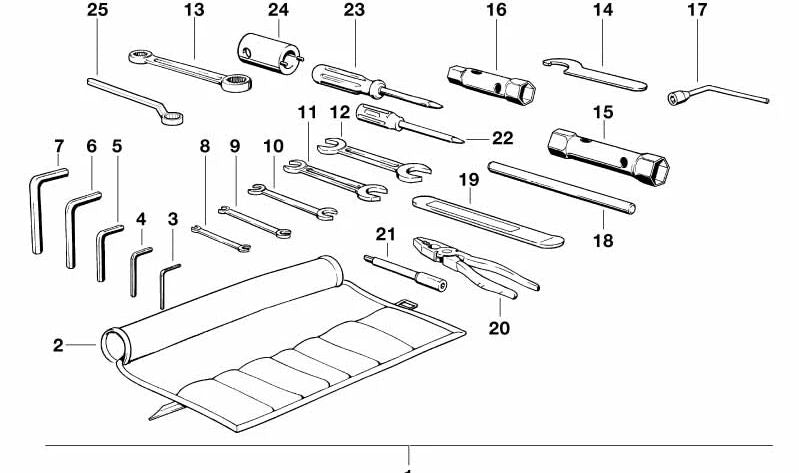 Llave de gancho (Hakenschlüssel) OEM 71112315898 para BMW (R1200GS, K1200S, S1000RR, F800GS, K1300R, R nineT, F850GS, G310R, R1250RT, entre otros modelos compatibles). Herramienta original BMW.