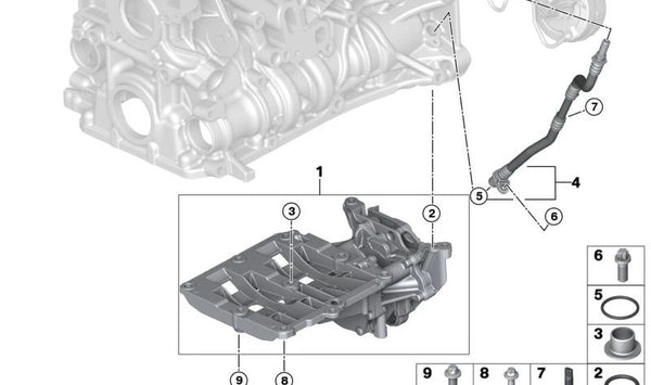 Separador de tapón de cárter OEM 11417804949 para BMW Serie 1 (E81, E82, E87, E88), Serie 3 (E90, E91, E92, E93), Serie 5 (E60, E61), X1 (E84), X3 (E83). Original BMW.