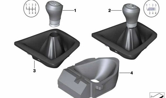 Cubierta de Palanca de Cambios Cuero Sintético para BMW X1 E84 (OEM 25117594871). Original BMW.