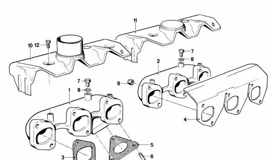 Colector de escape para BMW E23 (OEM 11621708690). Original BMW